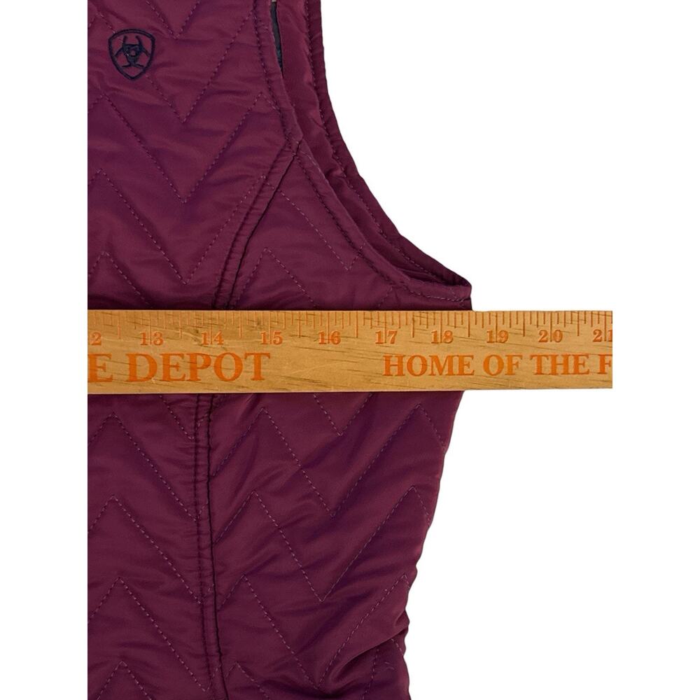 Ariat Ashley AriatTek Insulated Vest Womens Small Berry Purple Chevron Quilted - Picture 12 of 13